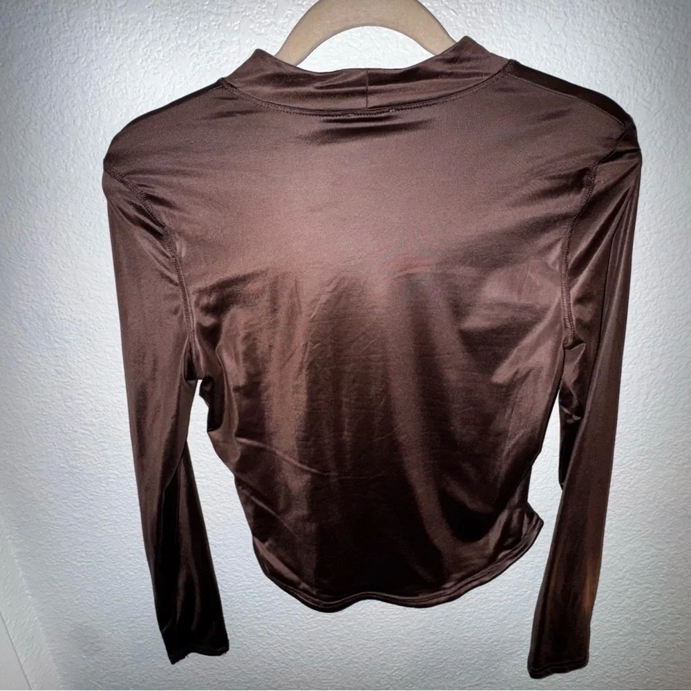 Free People intimately brown straight up long sleeve M - Picture 5 of 6